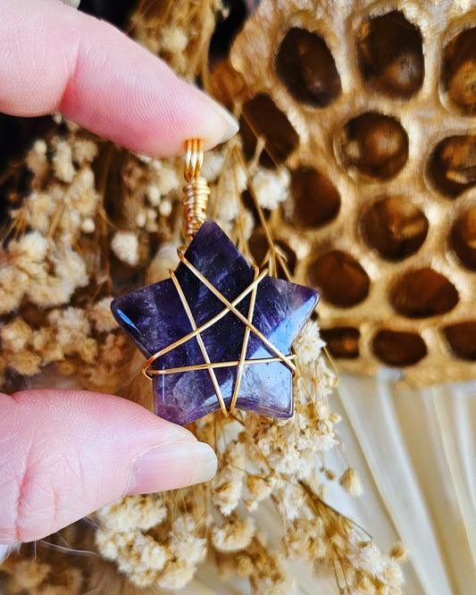 Gold Amethyst Star Necklace