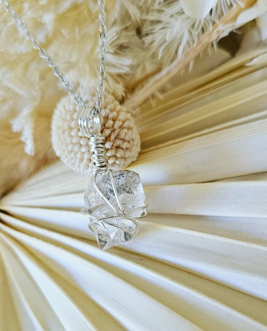 Silver Herkimer Diamond Necklace
