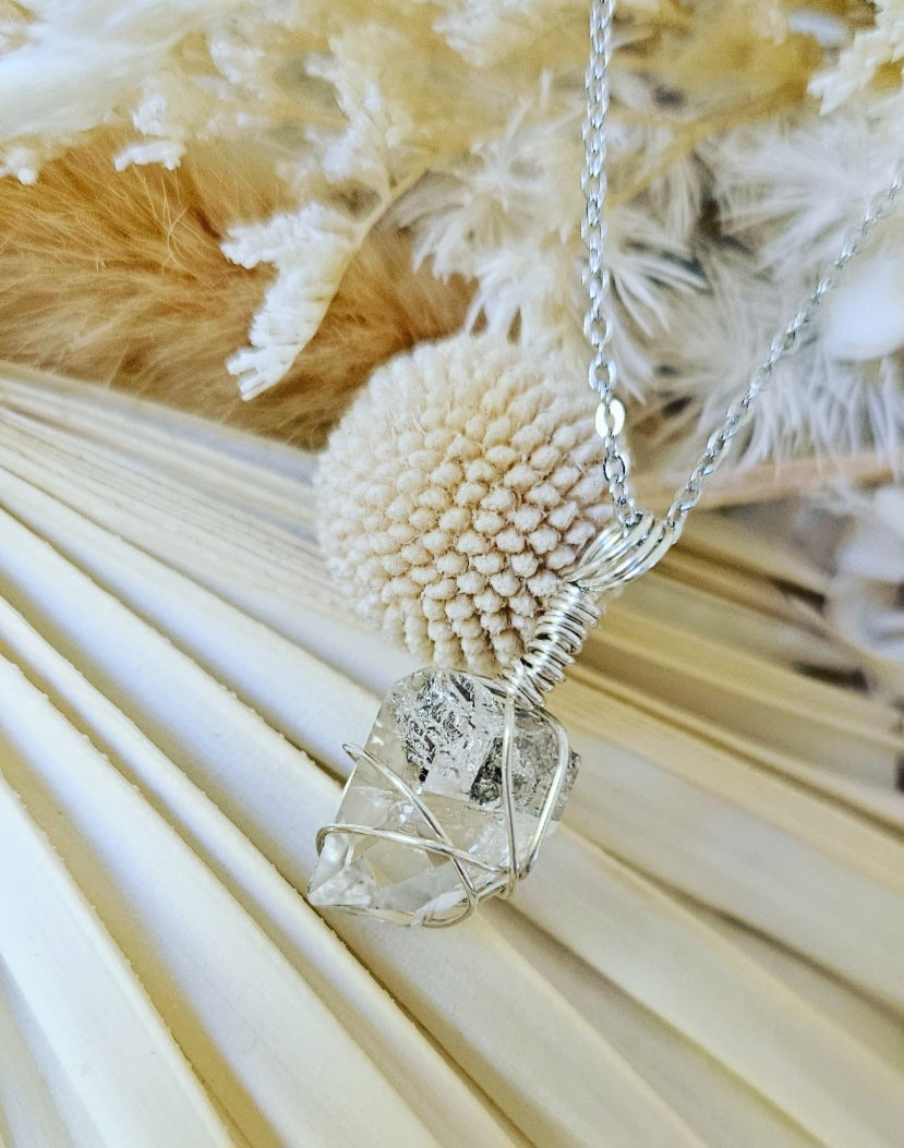 Silver Herkimer Diamond Necklace