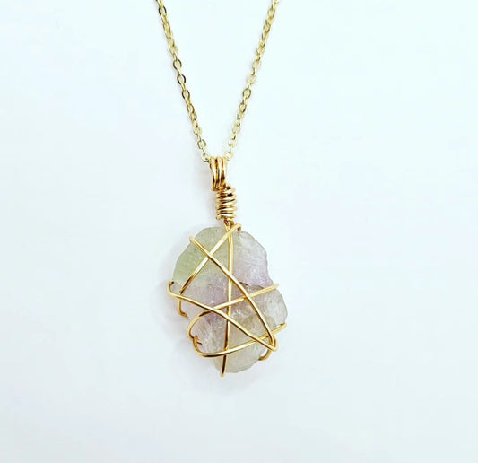 Gold Fluorite Necklace